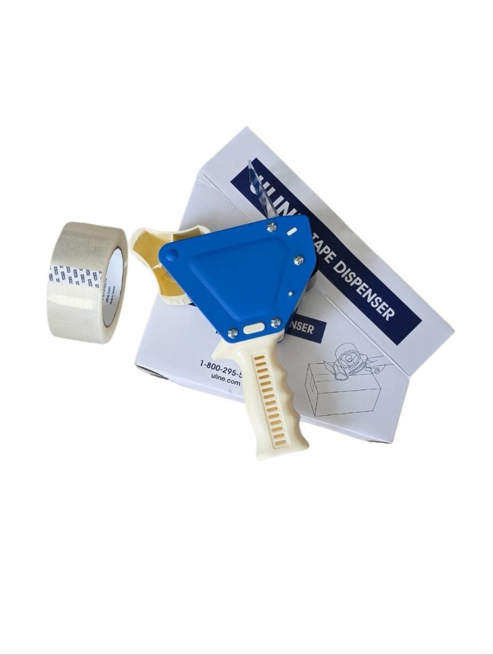 Uline H-150 Industrial Packing Tape Dispenser Gun with Clear Tape Roll